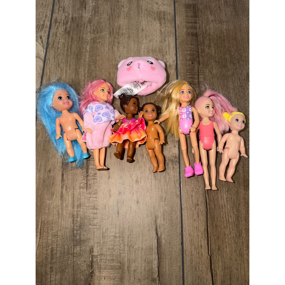 Mattel Barbie Chelsea Doll Lot of 7 Small Dolls with Accessories and Outfits